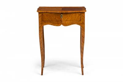 French Louis XV Tulipwood Cabriole Leg Side Table