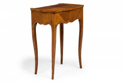 French Louis XV Tulipwood Cabriole Leg Side Table