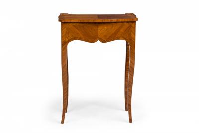 French Louis XV Tulipwood Cabriole Leg Side Table