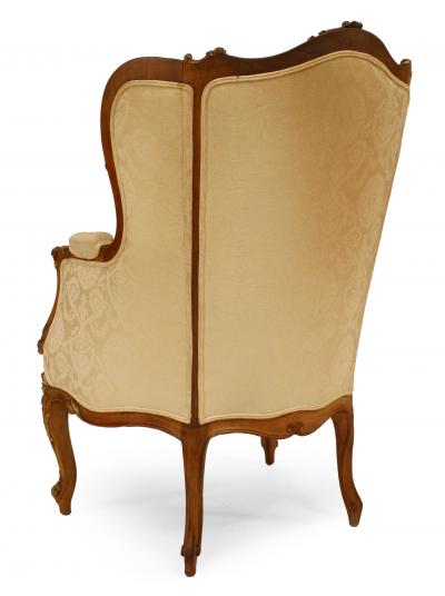 French Louis XV Walnut Bergere Arm Chair