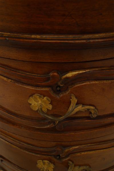 French Louis XV Walnut Kidney Kneehole Desk
