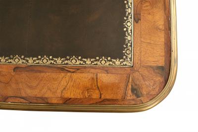 French Louis XV style Leather Top Wood and Brass Desk