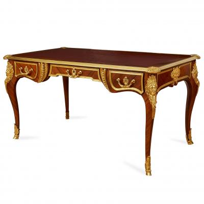 French Louis XV style gilt bronze mounted kingwood writing desk