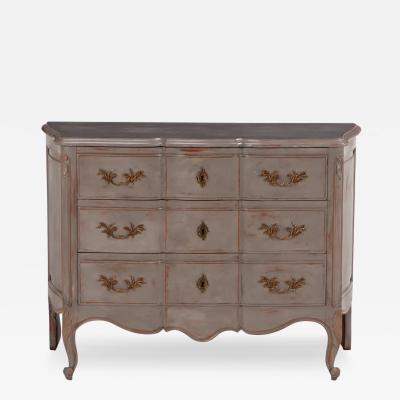 French Louis XV style painted three drawer commode C 1945