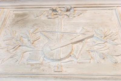 French Louis XVI 1790s Trumeau Mirror with Carved Liberal Arts Allegory