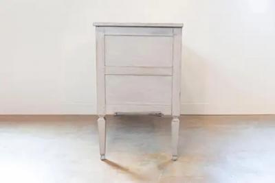 French Louis XVI 18th Century Painted Two Drawer Commode with Fluted Accents