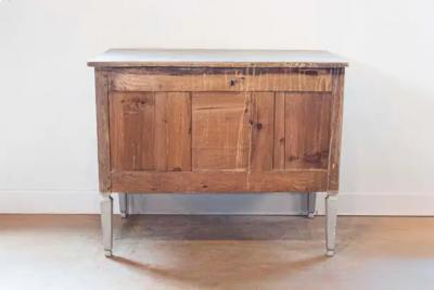 French Louis XVI 18th Century Painted Two Drawer Commode with Fluted Accents