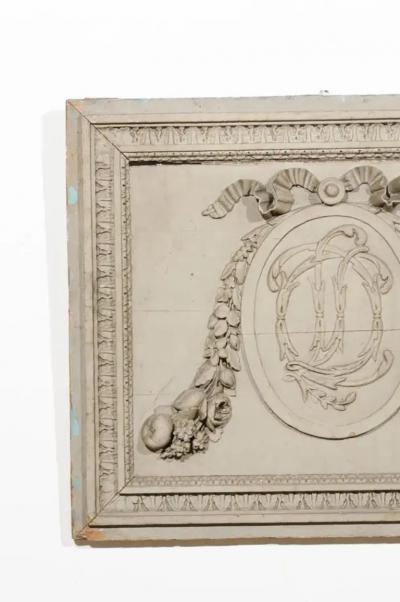 French Louis XVI 18th Century Painted and Hand Carved Wooden Boiserie Panel