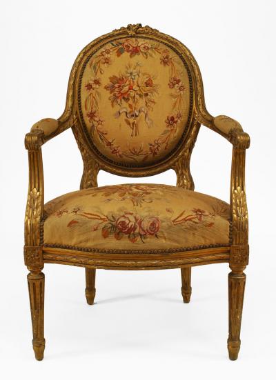 French Louis XVI Aubusson 5 Piece Living Room Set