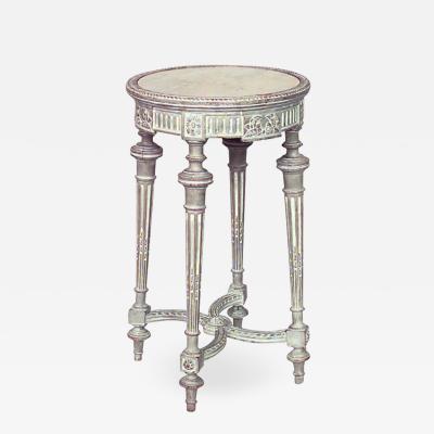 French Louis XVI Bleached Round End Table