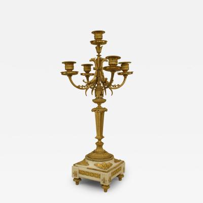 French Louis XVI Bronze Dore Candelabra With Eagle Head