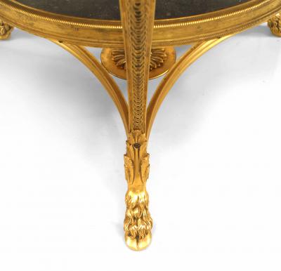 French Louis XVI Bronze Dore Ram and Marble End Table