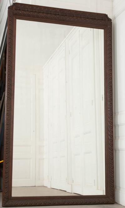 French Louis XVI Carved Oak Over Mantel Mirror