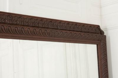 French Louis XVI Carved Oak Over Mantel Mirror