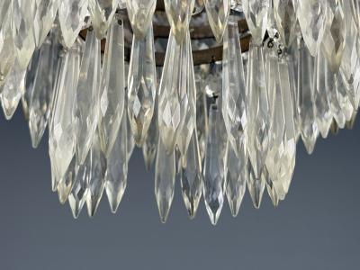 French Louis XVI Chandeliers Dore Bronze Crystal France 19th Century
