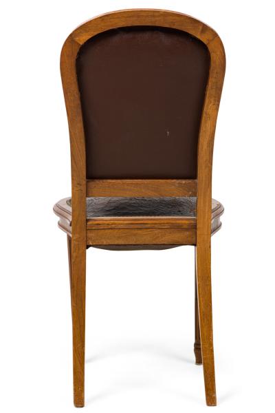 French Louis XVI Coat of Arm Embossed Side Chair