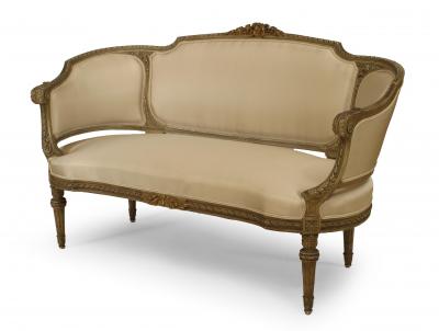 French Louis XVI Cushioned Loveseat
