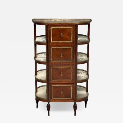 French Louis XVI Demilune Chest of Drawers Vitrine Showcase Cabinet