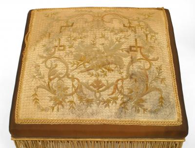 French Louis XVI Embroidered Bench