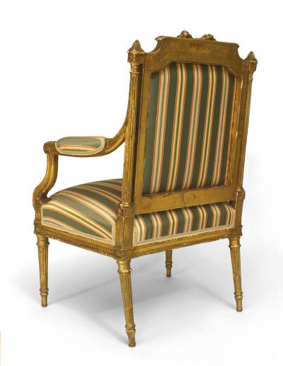 French Louis XVI Gilt Arm Chair