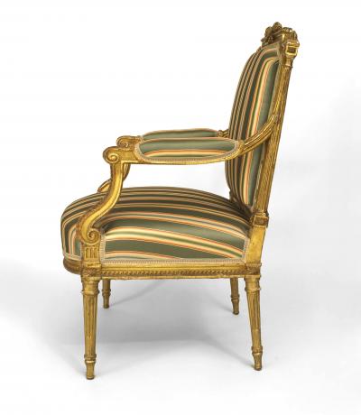 French Louis XVI Gilt Arm Chair