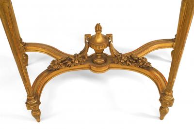 French Louis XVI Gilt and White Marble Console Table
