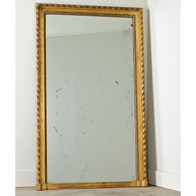 French Louis XVI Gold Gilt Mantle Mirror