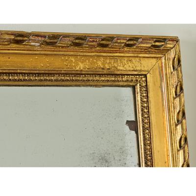 French Louis XVI Gold Gilt Mantle Mirror