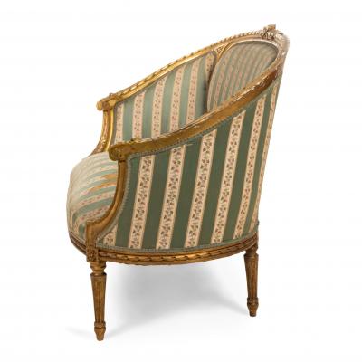 French Louis XVI Green Striped Upholstery