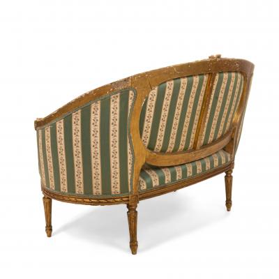 French Louis XVI Green Striped Upholstery