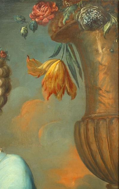 French Louis XVI Lady in Blue Portrait