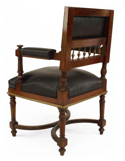French Louis XVI Leather Arm Chairs