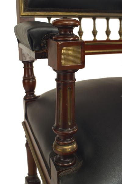French Louis XVI Leather Arm Chairs