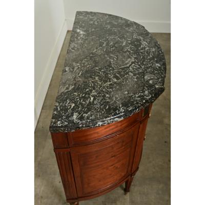 French Louis XVI Mahogany Demilune Commode