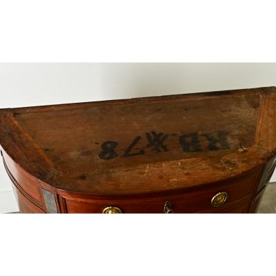 French Louis XVI Mahogany Demilune Commode