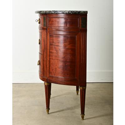 French Louis XVI Mahogany Demilune Commode