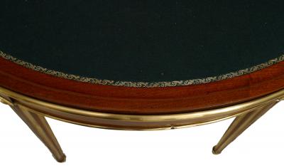 French Louis XVI Mahogany Demilune Console Table