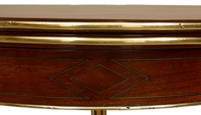 French Louis XVI Mahogany Demilune Console Table