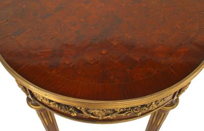 French Louis XVI Mahogany Floral End Table