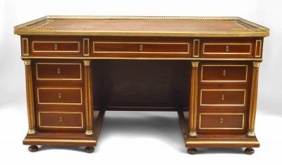 French Louis XVI Mahogany Kneehole Desk