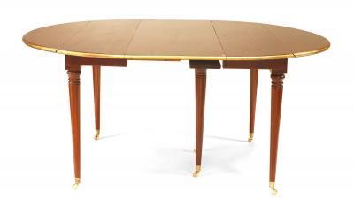 French Louis XVI Mahogany Round Dining Table