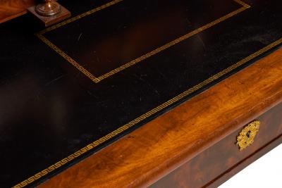 French Louis XVI Mahogany and Marble Roll Top Desk