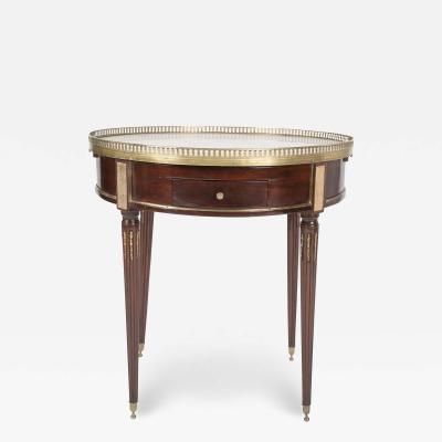 French Louis XVI Marble Top Bouillotte Table with Gallery