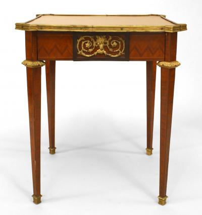 French Louis XVI Parquetry End Table