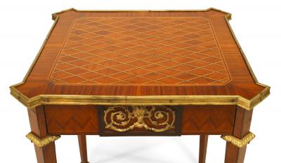 French Louis XVI Parquetry End Table
