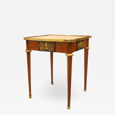 French Louis XVI Parquetry End Table