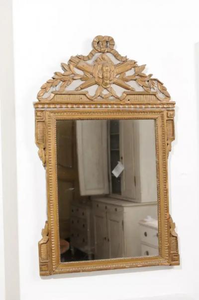 French Louis XVI Period 1770s Painted and Gilded Mirror with Quivers and Arrows