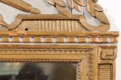 French Louis XVI Period 1770s Painted and Gilded Mirror with Quivers and Arrows