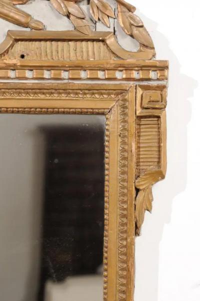 French Louis XVI Period 1770s Painted and Gilded Mirror with Quivers and Arrows