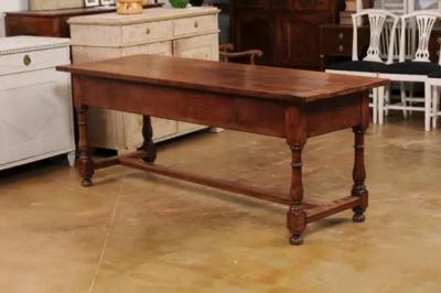 French Louis XVI Period 1790s Farm Table with Sliding Panels and Carved Heart
